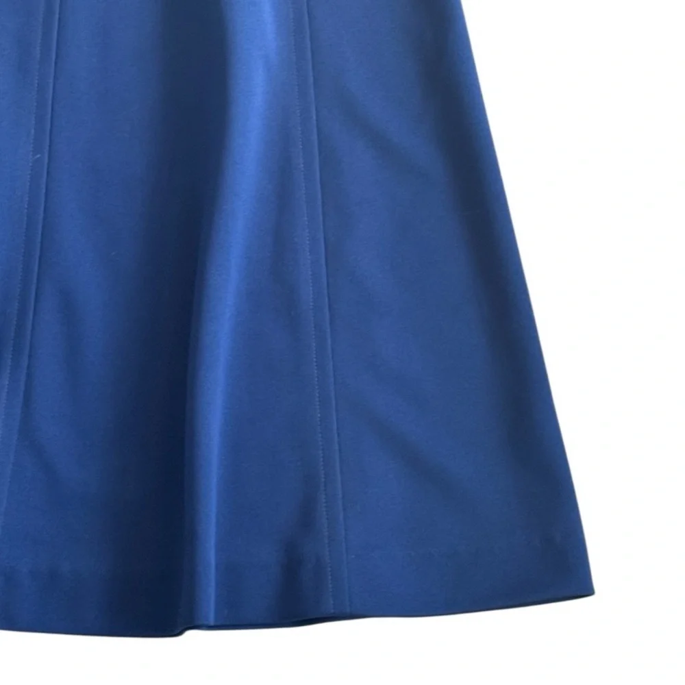 GIVENCHY Sport Royal Blue Skirt Midi Vintage 70’s 80’s Work A Line Party 10 8 6 - Picture 3 of 6
